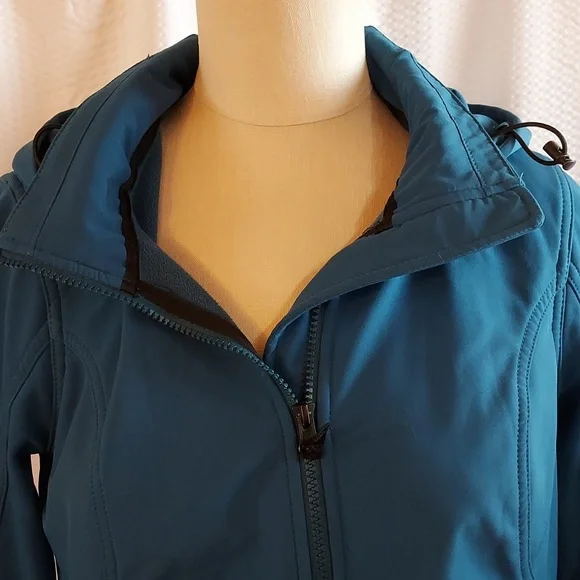 Eddie Bauer Women's Coat Teal Detachable Hood Fleece Lined Size MP - Picture 2 of 13